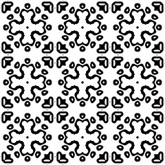 Vector pattern in geometric ornamental style. Black and white color. Simple geo all over print block for apparel textile, ladies dress, fashion garment, digital wall paper.