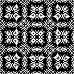 Vector pattern in geometric ornamental style. Black and white color. Simple geo all over print block for apparel textile, ladies dress, fashion garment, digital wall paper.