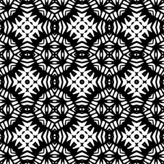 Vector pattern in geometric ornamental style. Black and white color. Simple geo all over print block for apparel textile, ladies dress, fashion garment, digital wall paper.
