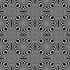 Vector pattern in geometric ornamental style. Black and white color. Simple geo all over print block for apparel textile, ladies dress, fashion garment, digital wall paper.