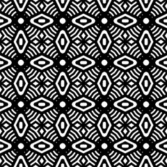 Vector pattern in geometric ornamental style. Black and white color. Simple geo all over print block for apparel textile, ladies dress, fashion garment, digital wall paper.