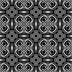 Vector pattern in geometric ornamental style. Black and white color. Simple geo all over print block for apparel textile, ladies dress, fashion garment, digital wall paper.