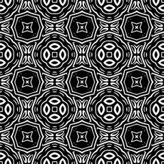 Vector pattern in geometric ornamental style. Black and white color. Simple geo all over print block for apparel textile, ladies dress, fashion garment, digital wall paper.