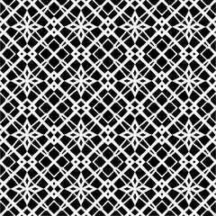 Vector pattern in geometric ornamental style. Black and white color. Simple geo all over print block for apparel textile, ladies dress, fashion garment, digital wall paper.