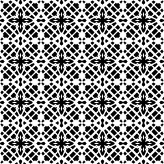 Vector pattern in geometric ornamental style. Black and white color. Simple geo all over print block for apparel textile, ladies dress, fashion garment, digital wall paper.