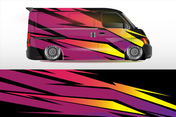 racing car wrap design for vehicle vinyl stickers and automotive company sticker livery