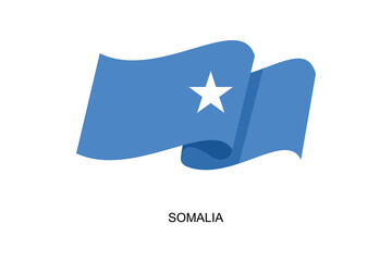 Somalia flag vector. Flag of Somalia on white background. Vector illustration eps10