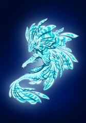 mythical glowing cute creature on dark background