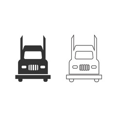 Track icon. Van set line and background vector ilustration.