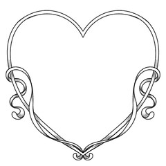 Vintage heart frame. Valentine's Day decoration.