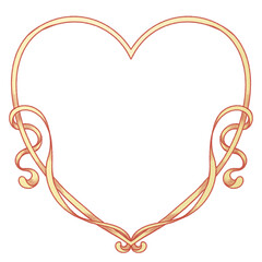 Vintage heart frame. Valentine's Day decoration.