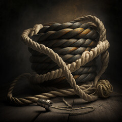 Twisted rope, colored rope, and textured rope were generated in AI and processed in a bitmap program.
