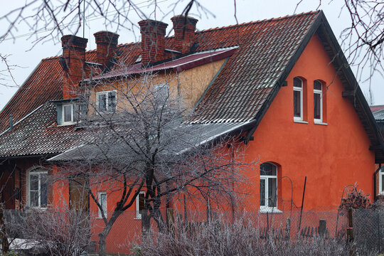 Old german historical house in the Gvardeysk (Tapiau). Kaliningrad region. Russia.