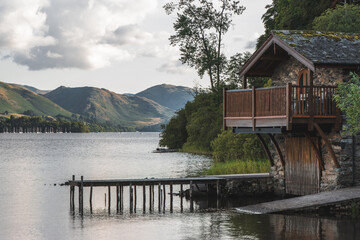Old boathouse on the lake