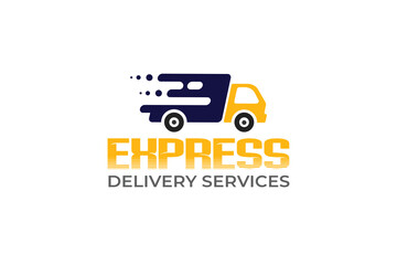 Fast delivery service logo design. Home delivery logo. Movers logo. Courier and Transport logo - vector illustration editable template logo design