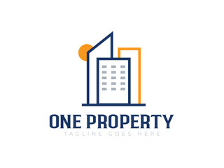 Real Estate Business Logo. Property Logo Vector Illustration isolated on White Background - Editable logo design template
