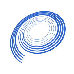Spiral Design Element. Abstract Blue Swirl Icon.