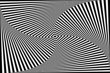Twisting Motion Illusion in Abstract Op Art Pattern. 3D Effect.