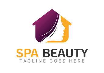 Spa Logo. Spa Minimalist Logo. Beauty Parlour and Cosmetics Logo Vector Illustration isolated on White Background. Use for Spa, Beauty Salon and Cosmetics Store Business. Flat Logo Design Template