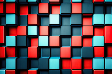Blue and Red Box Pattern