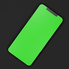 Phone with green screen. 3D-rendering
