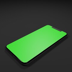 Phone with green screen. 3D-rendering