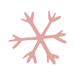 Winter snowflake hand drawn icon isolated on white background vector illustration. Vector illustration
