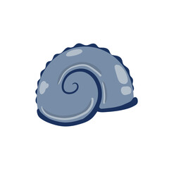 Spiral shell of snail or mollusk. Simple doodle cartoon illustration