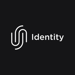 Modern human fingerprint vector logotype. Fingerprint for identity, business card, technology, digital.