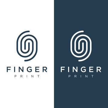 Modern human fingerprint vector logotype. Fingerprint for identity, business card, technology, digital.
