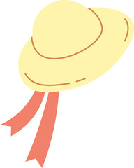 Trendy summer hat for little girl flat icon