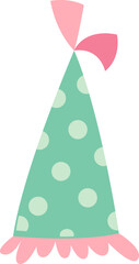 Cute birthday hat flat icon Party decor elements