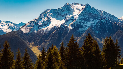 Beautiful alpine summer view at the famous Penken summit, Mayrhofen, Tyrol, Austria