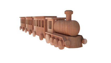 wooden train isolated on white - 564770320