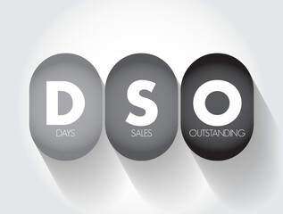 DSO Days Sales Outstanding - measure of the average number of days that it takes for a company to collect payment after a sale has been made, acronym text concept background