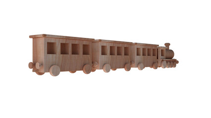 wooden train isolated on white - 564770329