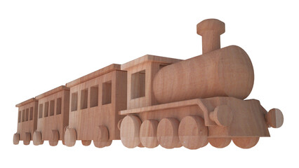 wooden toy train isolated - 564770338