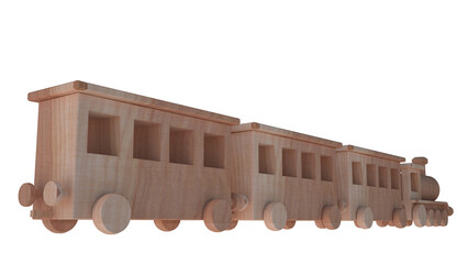 wooden toy train isolated - 564770345
