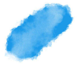 Brush stroke watercolor smudge painting, abstract blue stain splash, creative hand drawn art, illustration with transparent background, for social media and invitation