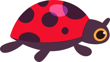 Cute cartoon ladybug beetle flat icon