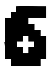 Obraz premium Glitchy Bitmap System Display Themed Block Font