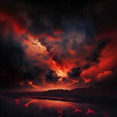 Obraz na płótnie Canvas Red sunset in the sky