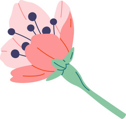 Blooming sakura flat icon Spring decorative tree