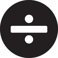 Round icon of division symbol. Basic mathematical symbol. Calculator button icon. business finance concept in vector. isolated