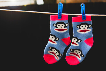 Hanging baby blue socks