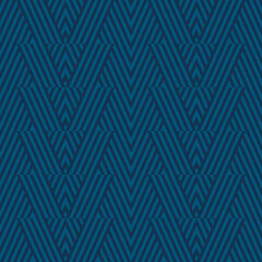 Vector geometric lines pattern. Modern seamless texture with stripes, diagonal lines, chevron. Stylish dark blue ornament. Abstract geometry graphics background. Trendy design for decor, print, fabric