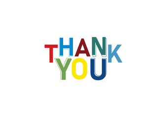 THANK YOU! colourful text vector mixed typography banner 
