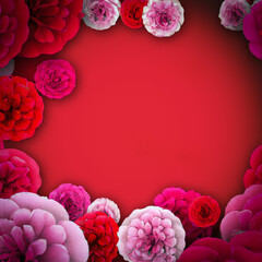Valentine's Day Red, Pink and White Hearts and Flowers Backgrounds Generated by AI