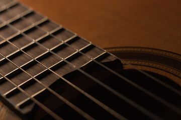 Fototapeta premium LP Acoustic Guitar Strings, Wooden 