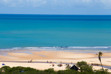 Fototapeta na wymiar View of Trancoso Beach, in Porto Seguro, southern Bahia state, Brazil